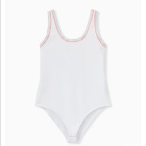 WHITE & RAINBOW RINGER FOXY BODYSUIT torrid size 0